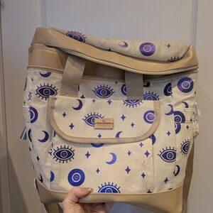 Natural Elements Tan and Purple Evil Eye Cooler Bag